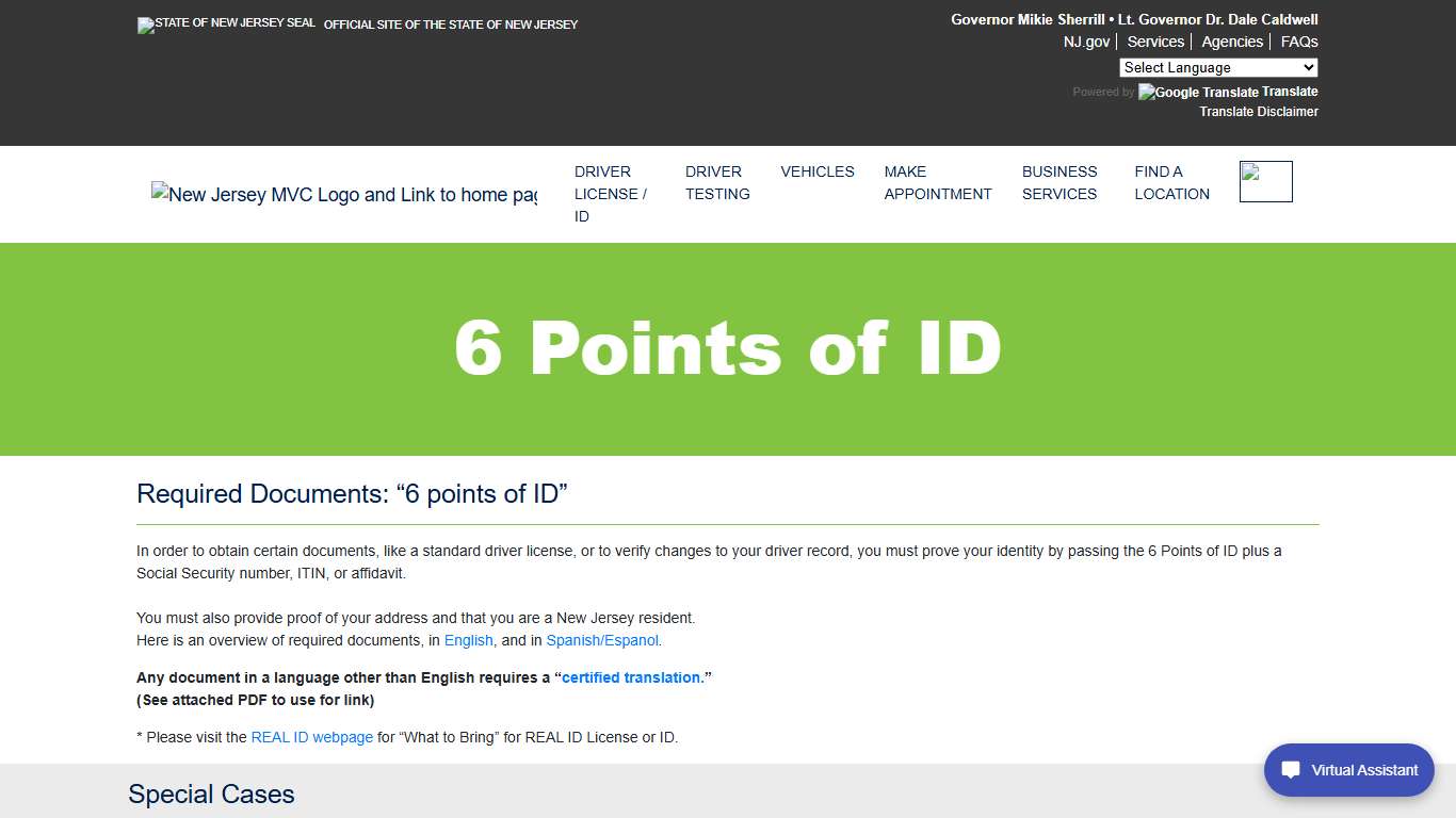NJ MVC 6 Points of ID